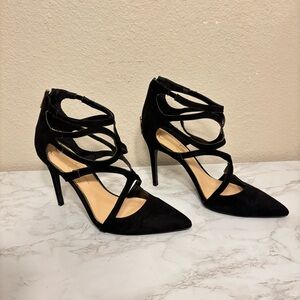 Jessica Simpson Parima Black Strappy Heels Size 9.5
